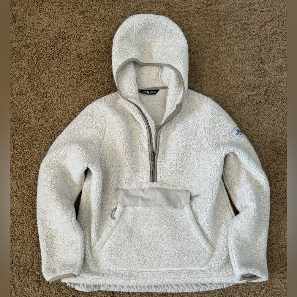 The North Face Campshire Sherpa Fleece Pullover Hoodie Ceeam Dune Beige …
